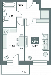 планировка квартиры 36 м2